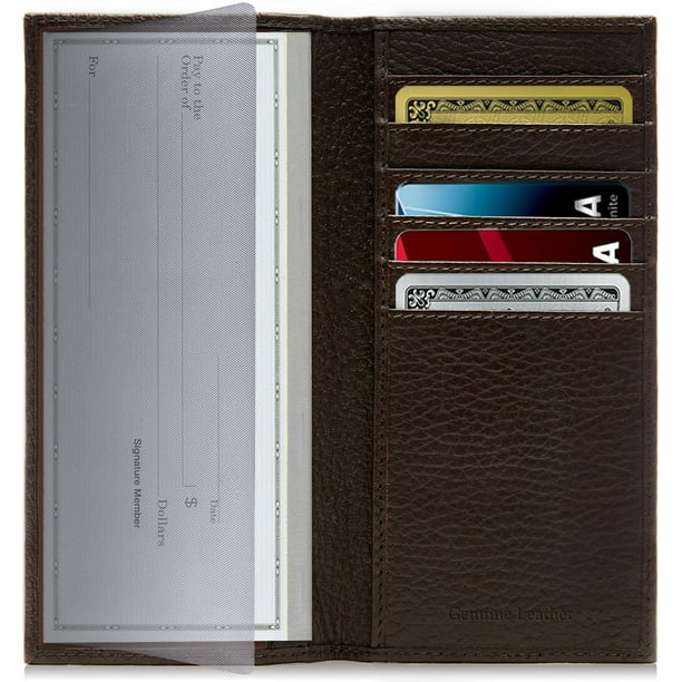 RFID Leather Checkbook Wallet 
